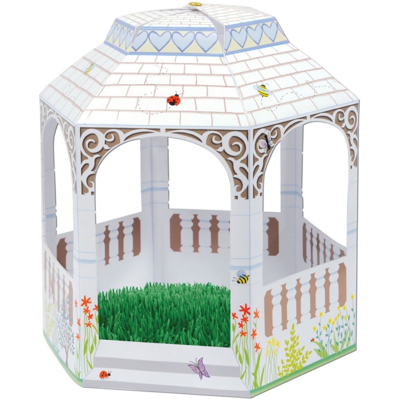 Party Central Club Pack of 12 Green and White Spring Gazebo Baby Shower Table Centerpiece Party Decors 10"